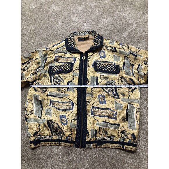 Mureli 100% Silk Women’s Jacket Shirt Nautical Multicolor Zip Pocket Size XL - Picture 5 of 12